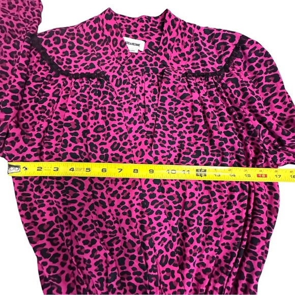 Zadig & Voltaire Reveal Leopard Print Mini Dress Framboise Pink Small Coquette - Picture 7 of 9